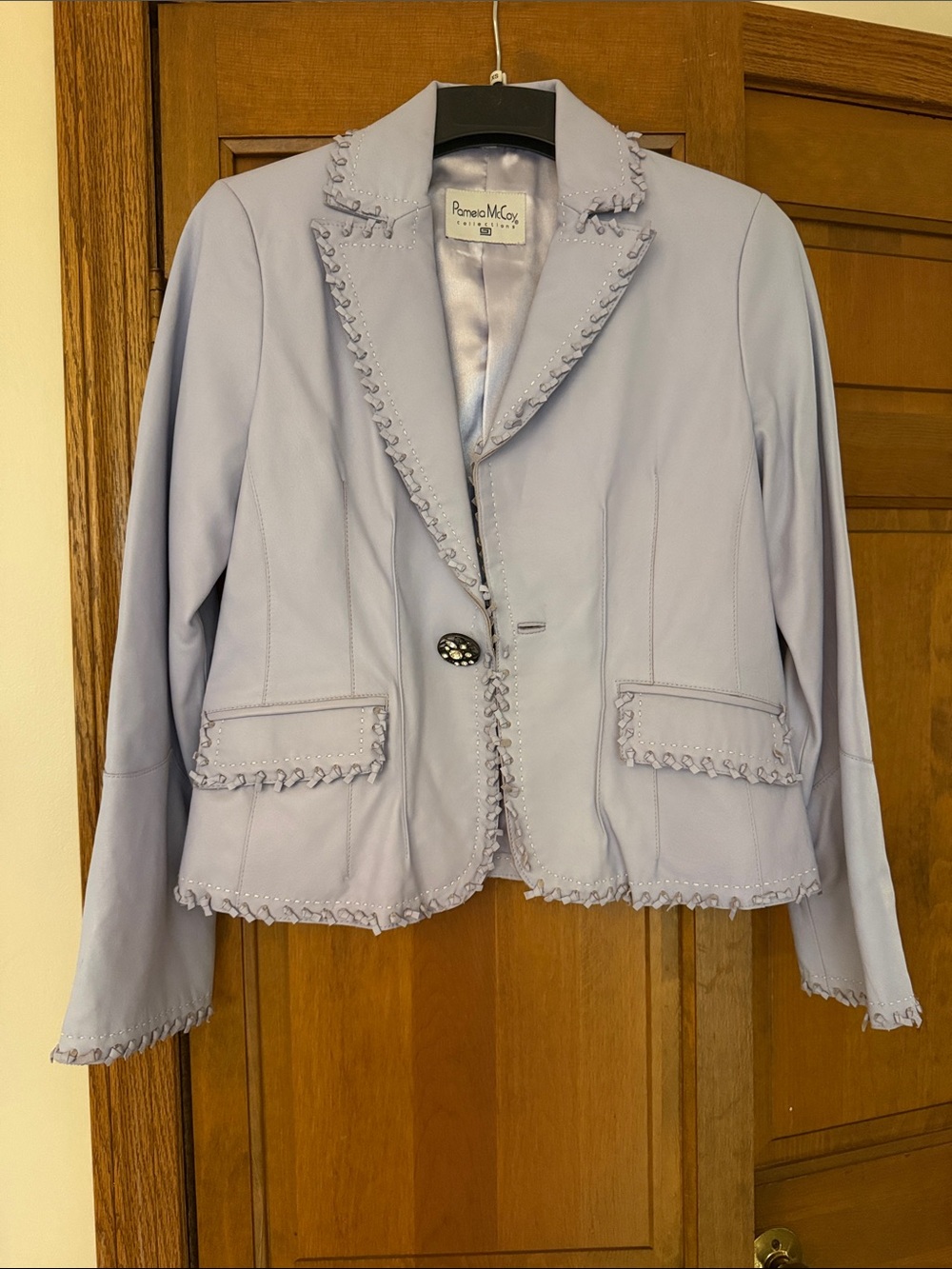 Pamela McCoy Light Lavender Tailored Women's Blazer with Decorative Trim